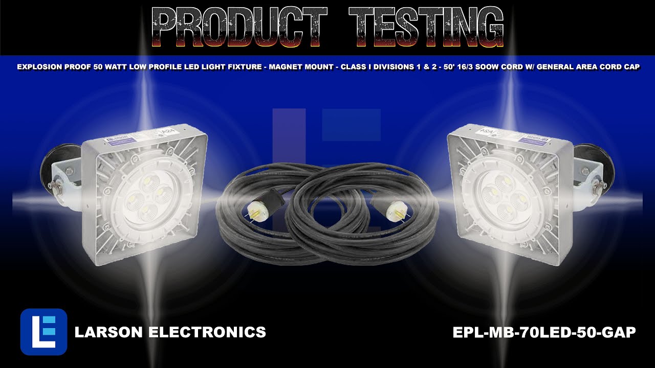 Explosion Proof 50 Watt Low Profile LED Light Fixture - Magnet Mount - Class I Divisions 1 & 2