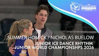 Summer Homick / Nicholas Buelow (CAN) | Junior Ice Dance Rhythm | Tallinn 2026 | #worldjfigure