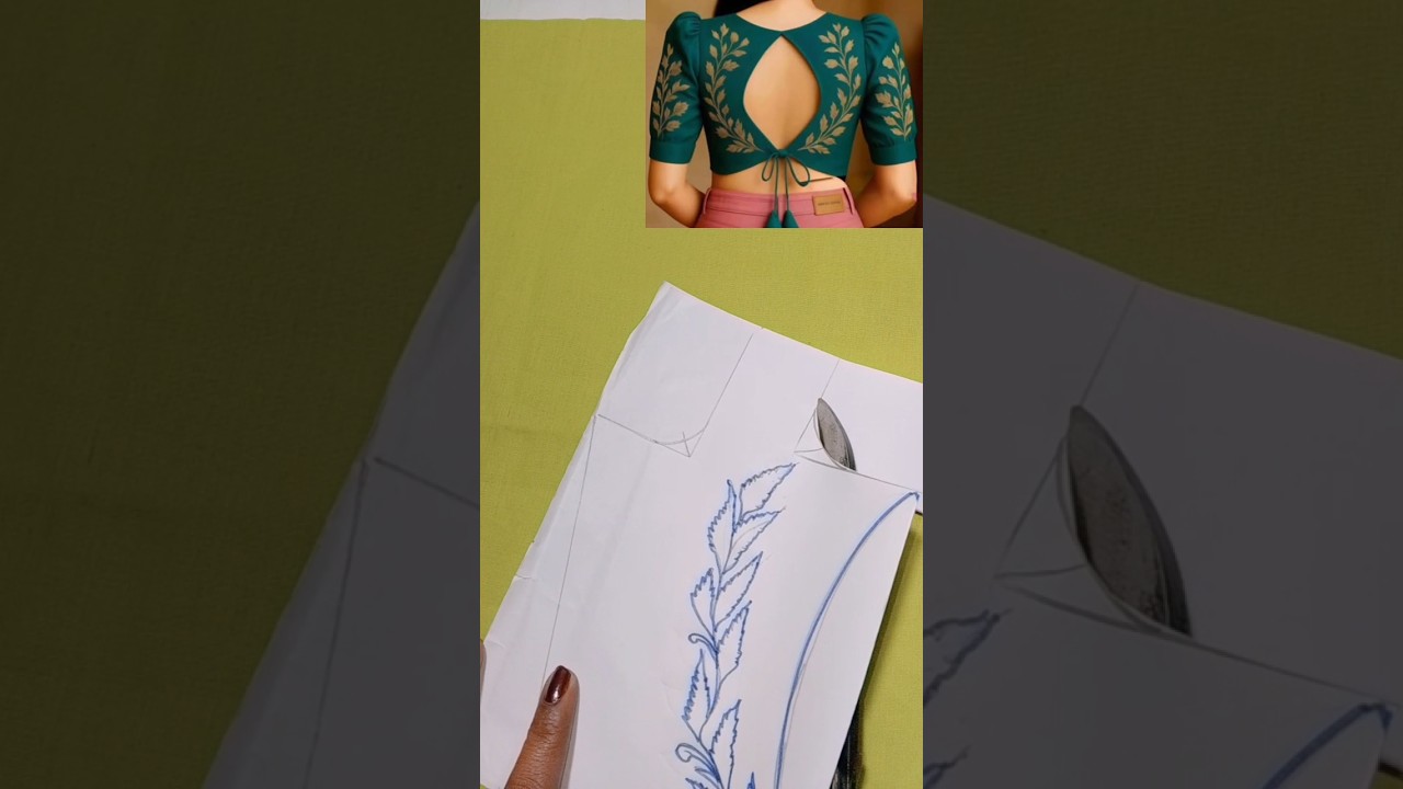 Designer V Back neck blouse cutting 