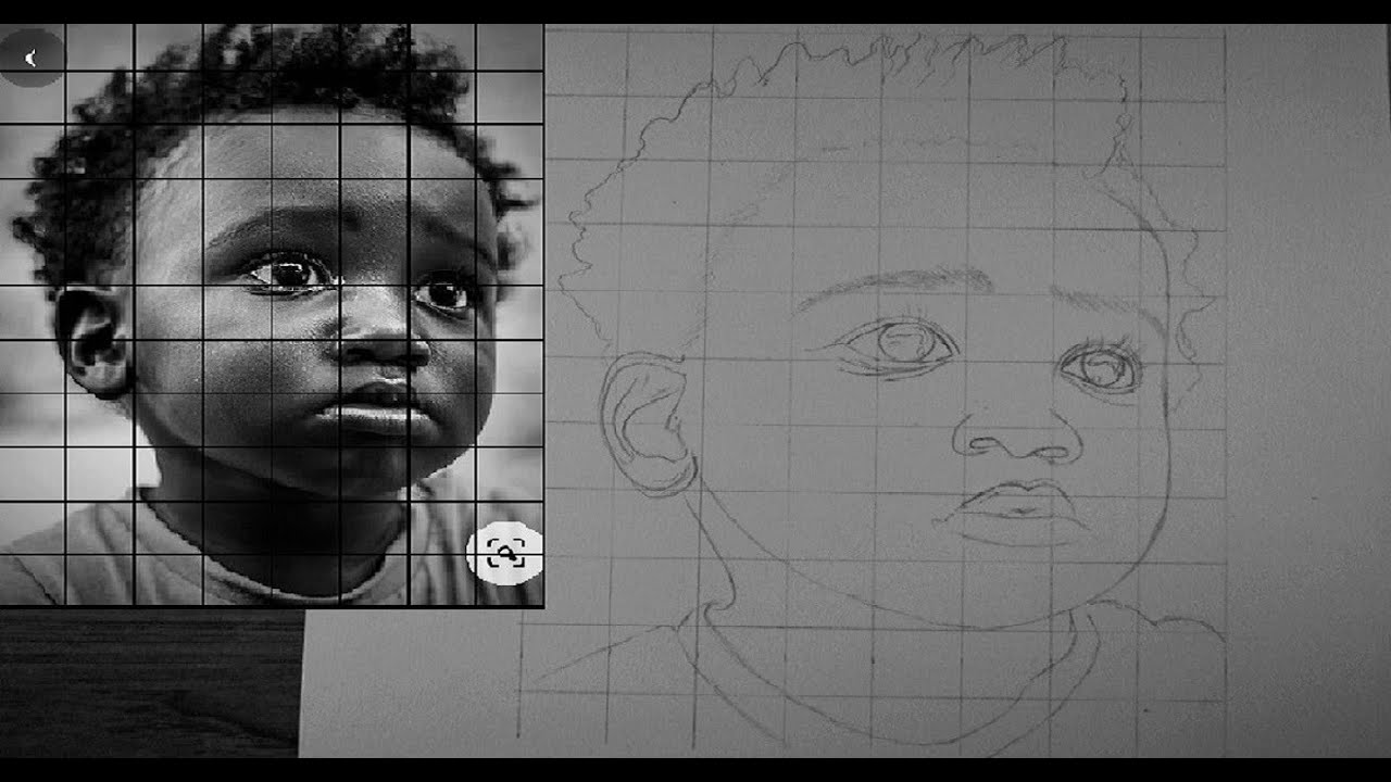 How to draw an outlines using Grid method |step by step |Drawing tips ...