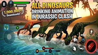 NEW UPDATE : ""All Dinosaurs Water Drinking Animation Changed🤔🦖"" Jurassic Clash Primal Dino Sim