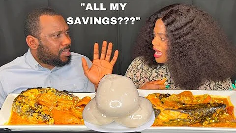MY WIFE CANNOT BE TRUSTED!! ASMR AFRICAN FOOD MUKBANG || MACKEREL OKRA SOUP AND FUFU