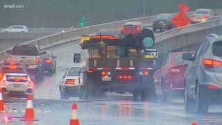 Traffic backup along southbound I-5 detour