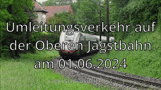 ICEs im Blockabstand || Umleitungsverkehr auf der Oberen Jagstbahn am 01.06.2024