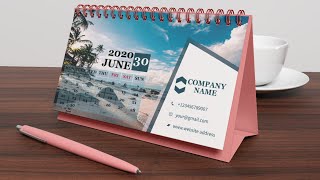 Calender Design in Illustrator||Print Ready Desk Calender 2020