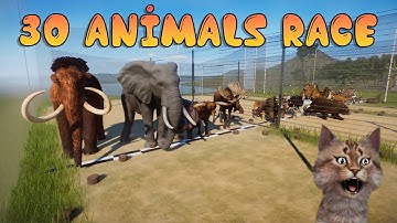 30 Animals Race in Planet Zoo included Mammoth, Elephant, Ostrich, Hippo, Cat, Horse, Lion, & Panda