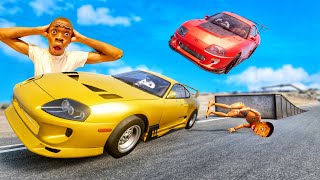 картинка: Toyota Supra A80 Смешные моменты 🤣 - [BeamNG.Drive]