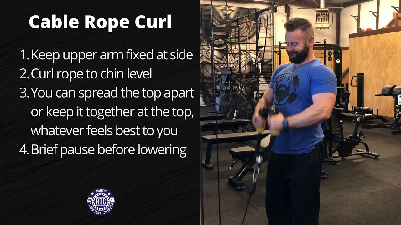 Curling Rope How to do a Cable Rope Curl | Rowlett Transformation Center - YouTube