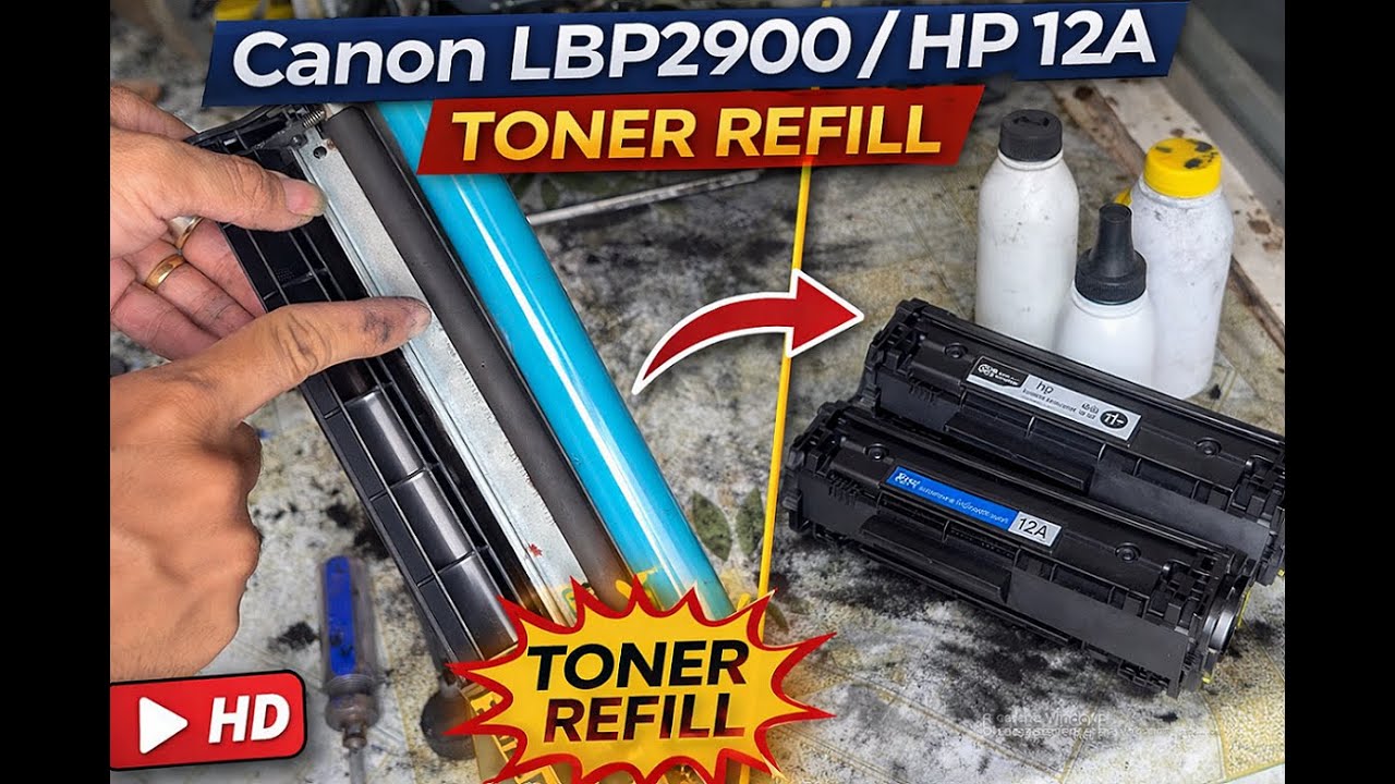 Canon LBP2900 / HP 12A Toner Refill | Satisfying & Relaxing Printer ASMR