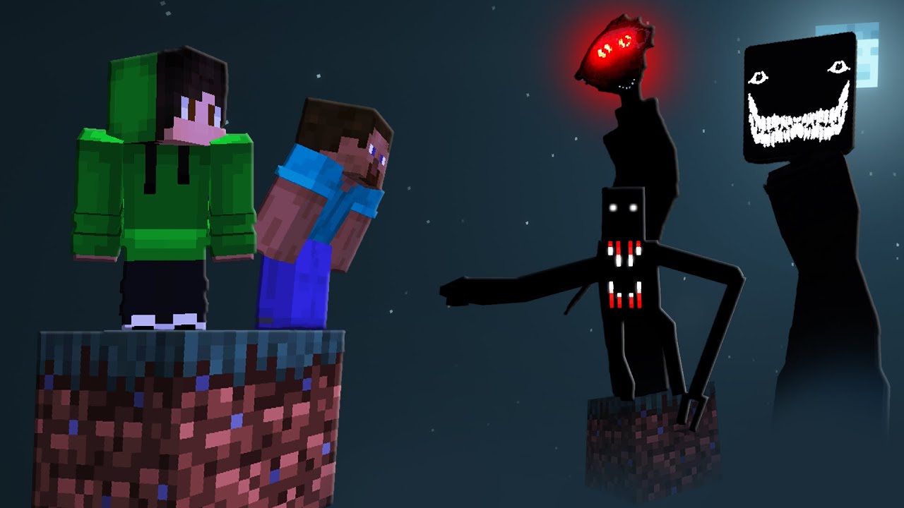 Minecraft One Block But It's Filled With Horror Mods...
