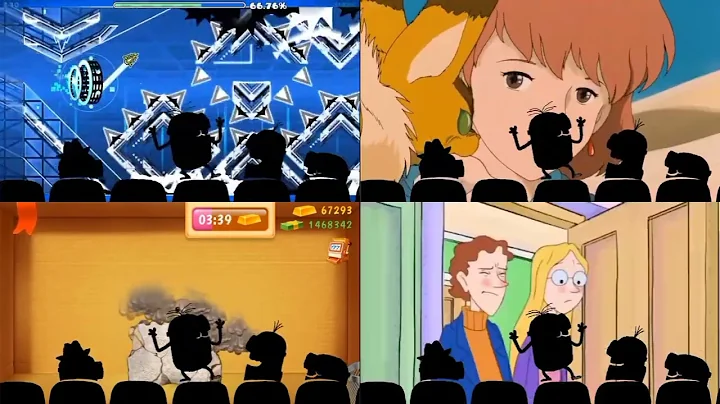 Minions are watching YouTube Videos Quadparison #5