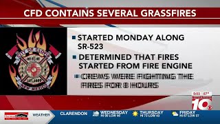 VIDEO: Multiple grass fires in Clovis caused by firetruck hydraulic failure