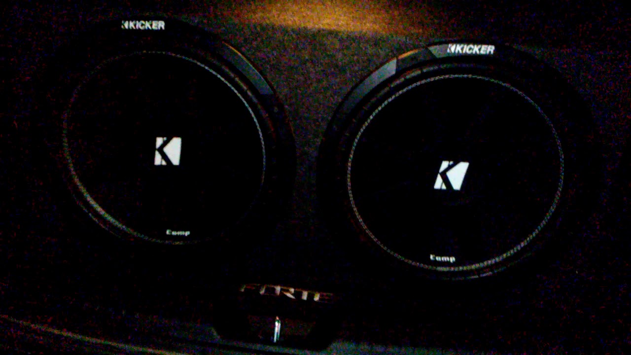 2018 kia forte with 2 kicker 15 inch subwoofer in a seal box with a