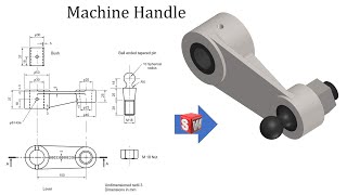 Machine Handle using SOLIDWORKS | Parts and Assembly | SOLIDWORKS tutorials for beginners