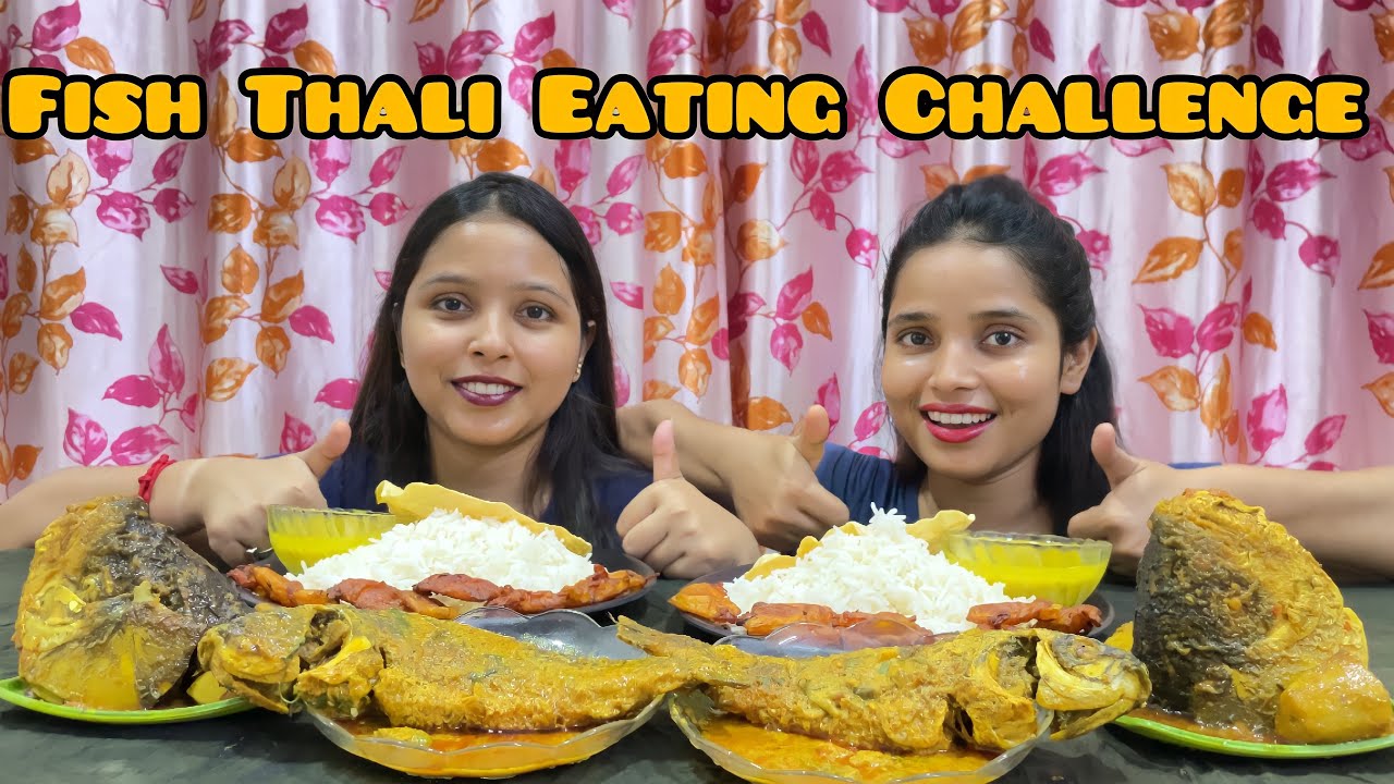 aj-amra-vat-dal-fish-head-curry-and-2-big-size-whole-fish-curry-eating