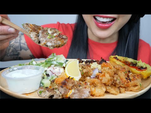 GREEK FOOD PLATTER (ASMR EATING SOUNDS) NO TALKING | SAS-ASMR