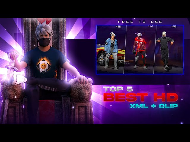 TOP 5 BEST XML + CLIPS | FREE FIRE CLIPS PACK 💫 | FREE FIRE EMOTE PACK | TOP 5 EMOTE CLIPS ⬇️ #3