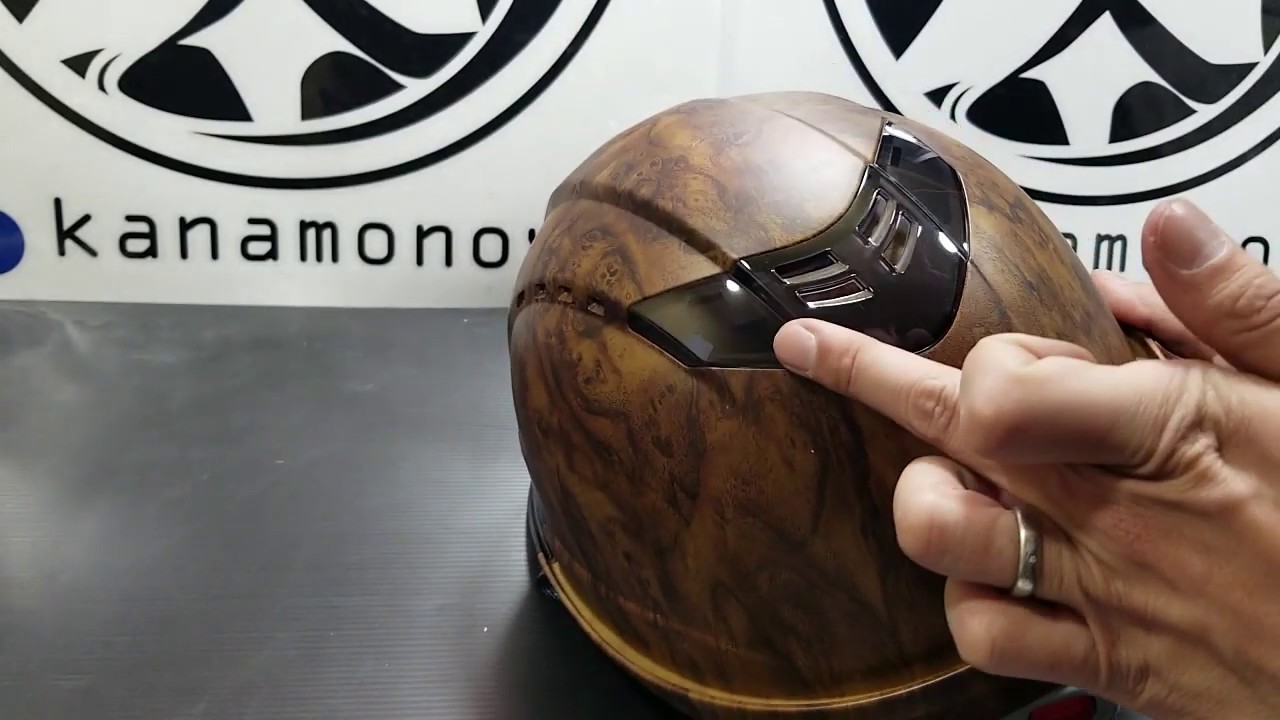 I made a TOYO No.391F helmet with a wood grain look (^^)/ - YouTube