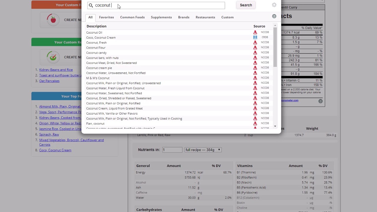 How to Create a Custom Recipe on Cronometer
