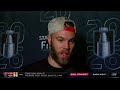 Taylor Hall speaks with Kathryn Tappen after the Hurricanes' Game 4 win