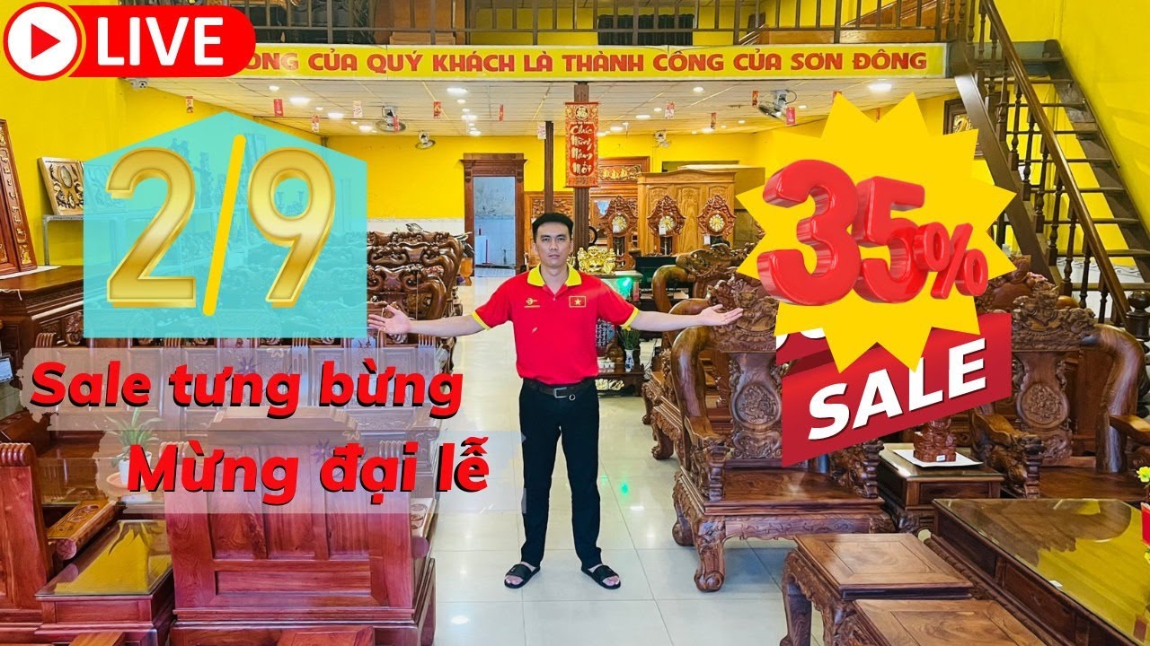 Lễ 2/9 Sơn Đông giảm mạnh đồ gỗ nội thất giường tủ bàn... - youtube