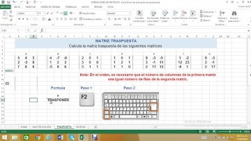 Matriz Traspuesta  e Inversa Excel
