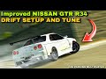 Improved and Smooth Drift Settings for Nissan GTR R34 in Car Parking Multiplayer