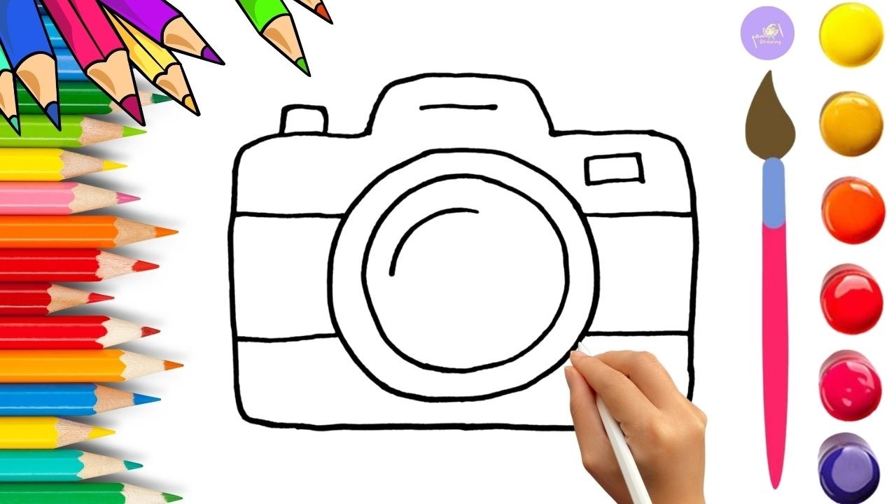How To Draw cute Camera Drawing, Painting & Coloring For Kids and ...
