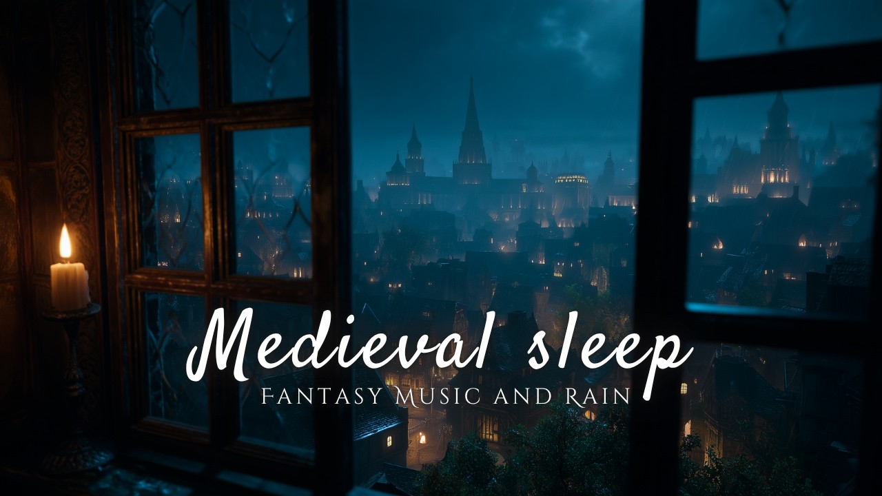 Cozy Medieval Bedroom - 8 Hours of Calm Fantasy Music and Rain for Sleep & Healing (No Midrolls)