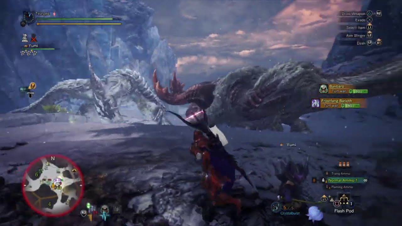 Monster Hunter World: Iceborne - Turf War: Tempered Frostfang Barioth Vs Banbaro