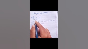Transpose Of Matrix || Class 9th Math Unit-1 Solution || #shorts #education