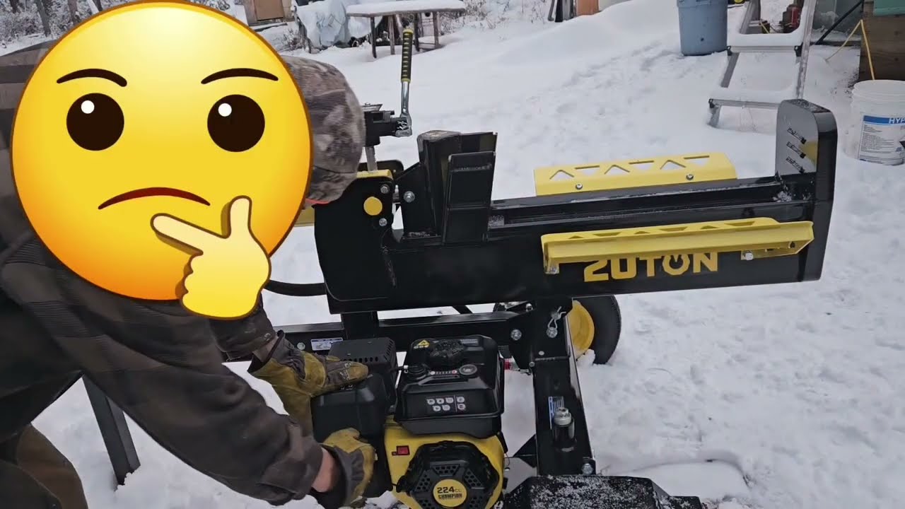 20-ton champion log splitter, first logs