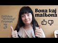 Unu bona kaj unu malbona afero de hodiaŭ - Evildea "writing" prompt #3 en Esperanto