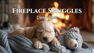 🔴 12 Hours Fireside Teddy Comfort: Soft Fireplace Ambience &amp; Puppy Music for Gentle Rest HD 🧸✨
