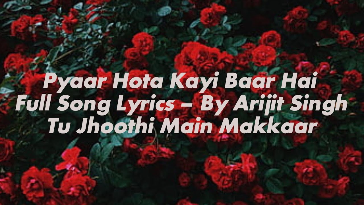 Pyaar Hota Kayi Baar Hai Full Song Lyrics Ranbir Kapoor YouTube