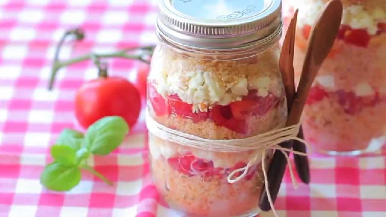 Couscous salad in a jar picnic recipe YouTube