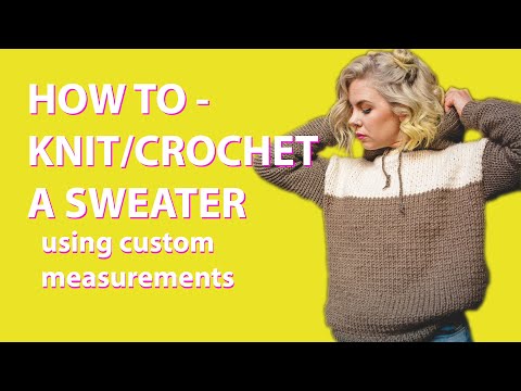 How to knit a sweater (hoodie) with crochet sleeves