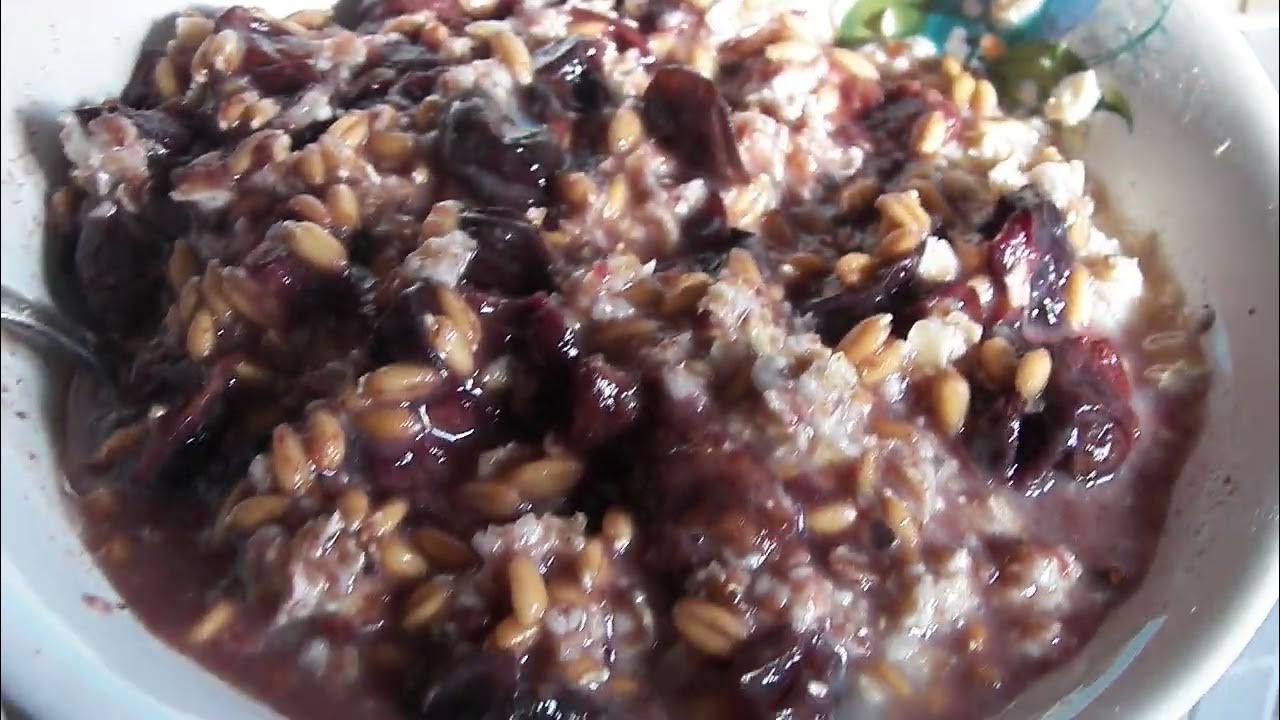 Полезная питательная живая дэтокс каша из пророщенной пшеницы и сливы ...