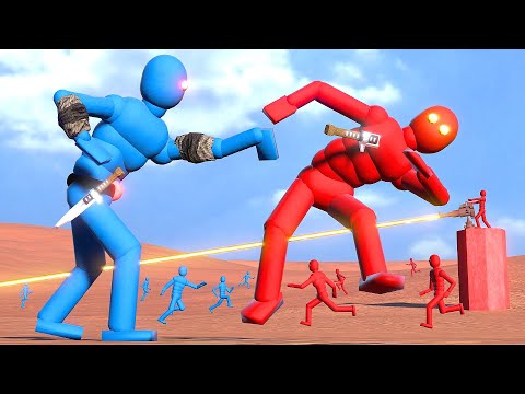 Battle of Ragdolls - Smart AI Cinematic NPC Wars (with active ragdoll physics)