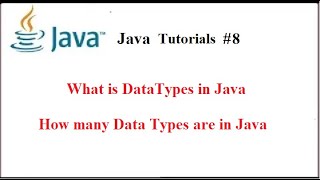 #8 Data Type in Java, How many data types in java