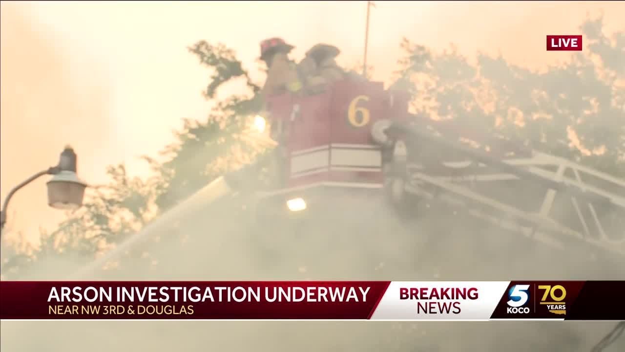 Suspect in custody after man allegedly sets trucking company's building on fire near downtown OKC