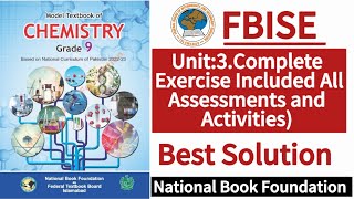 Class 9 Chemistry Unit 3 Complete Exercise | New Syllabus 2024|LearnOnlineWithAnum