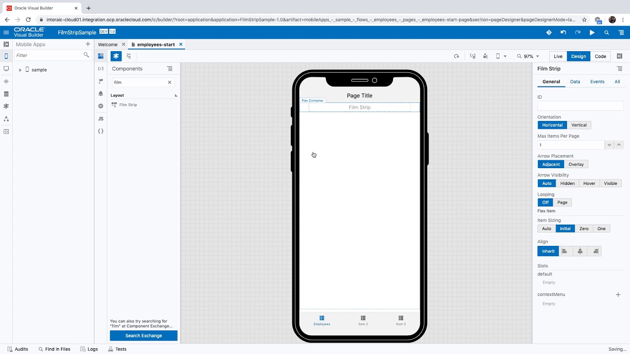Working with the FilmStrip Component in Visual Builder - YouTube