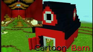 Cartoon Barn house tutorial in Minecraft