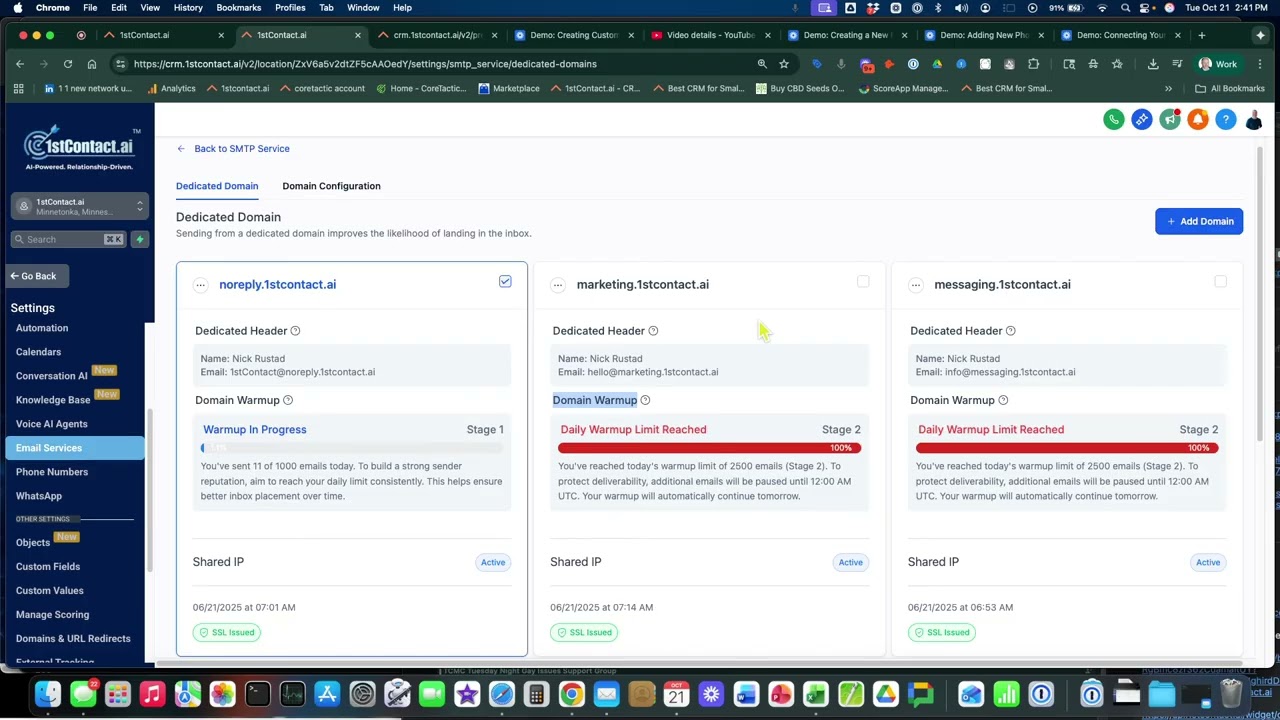 Demo: Setting up the bulk email service, header, and balance
