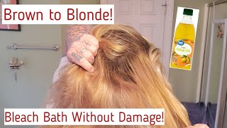 Brown to Blonde Bleach Bath! | Removing Haircolor