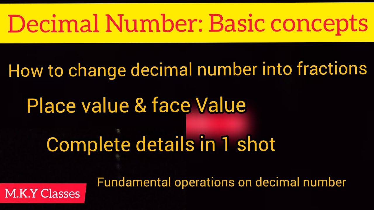 Decimal Number : basic concepts on decimal number #Place value#face ...