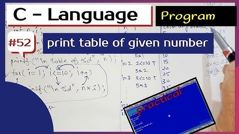 C program to print multiplication table of given number