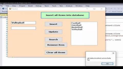 Insert all items from Listbox into Sql database Using VB. Net