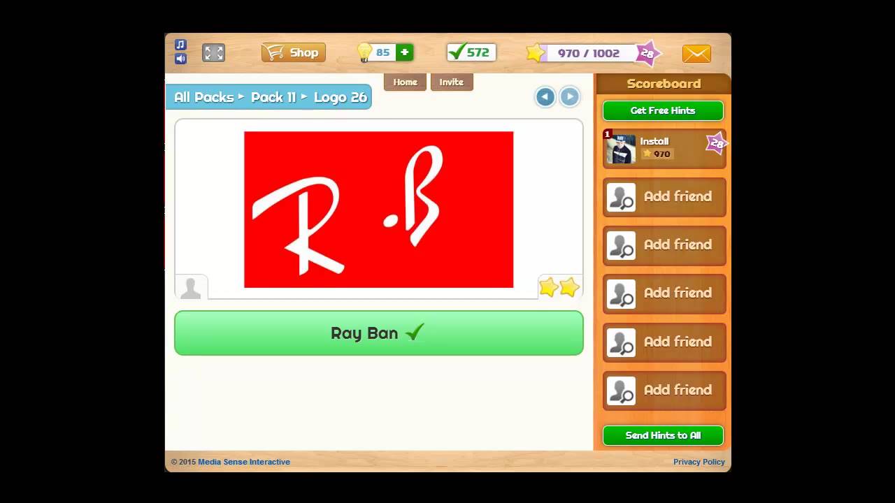 Logo Game Facebook Answers Pack 11 Regular 50/50